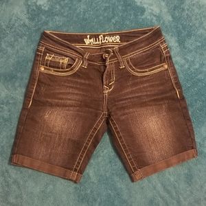 Mid Waist Denim Shorts